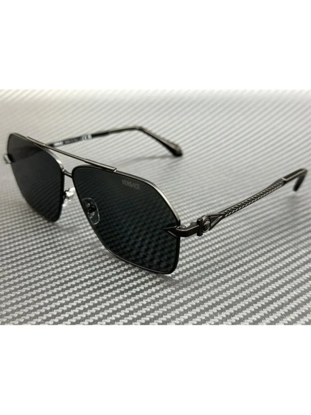 New Versace Men Matte Black Sunglasses 63-10-140